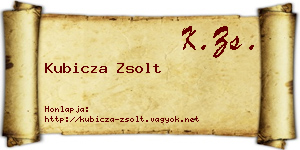 Kubicza Zsolt névjegykártya
